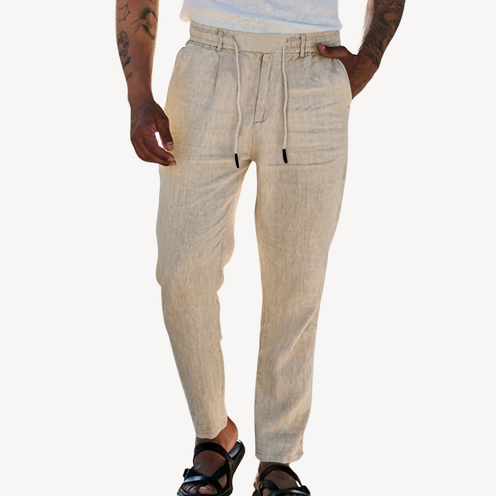 Men’s Linen Drawstring Pants – Casual Lightweight Trousers | Loravelle