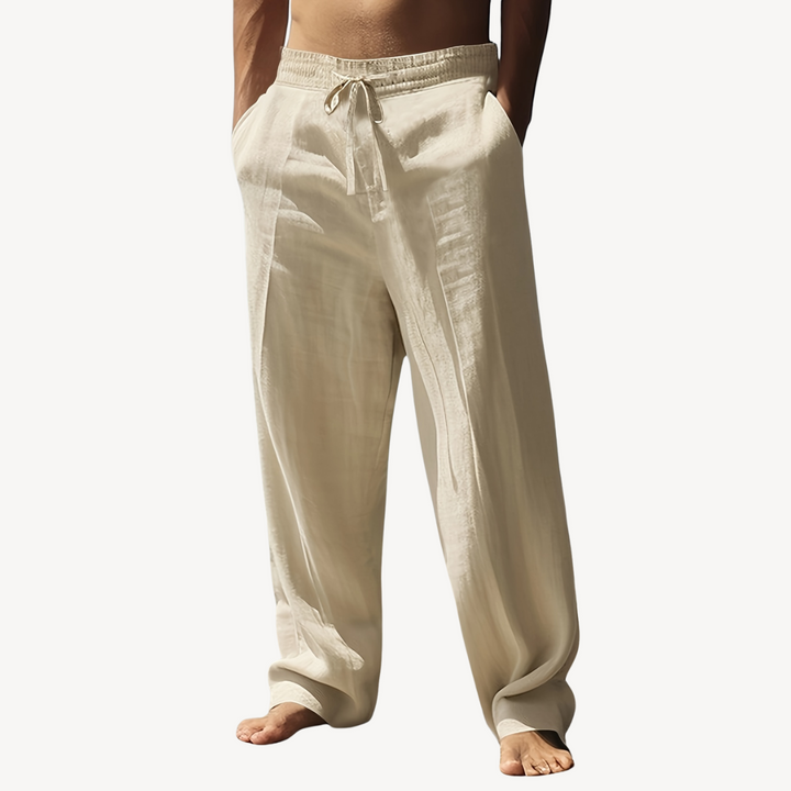 Men’s Linen Drawstring Pants – Casual Wide-Leg Trousers | Loravelle