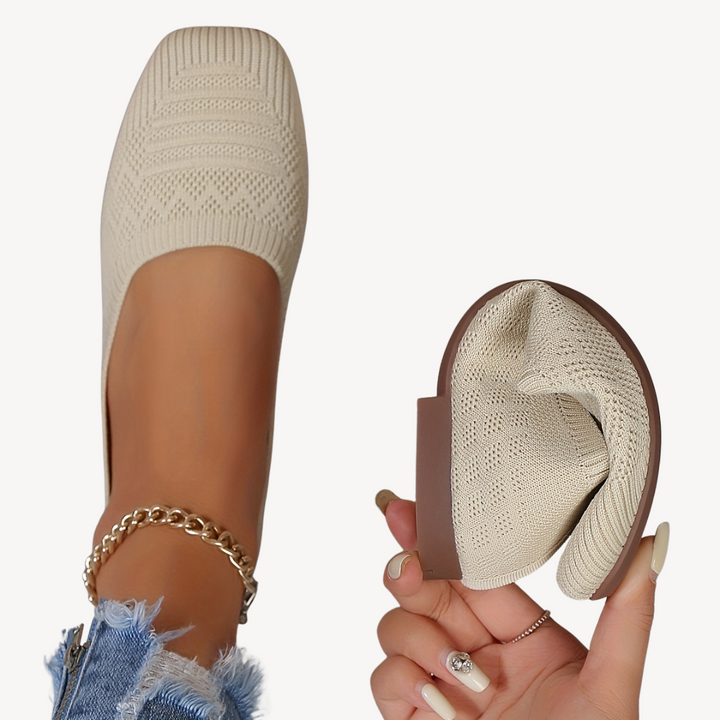 Women's Orthopedic Square Toe Flats | Loravelle