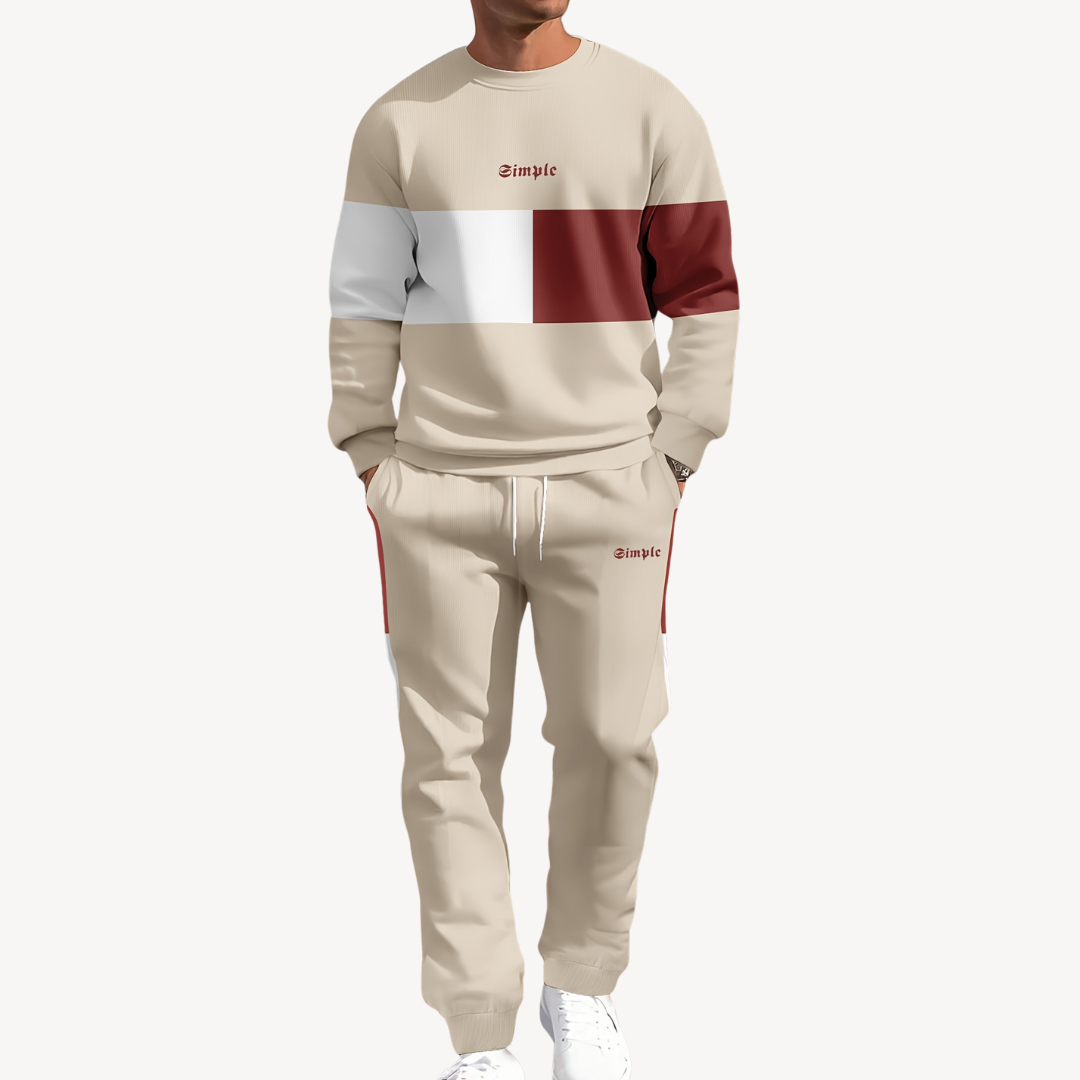 Men's Colorblock Puffer Jacket & Jogger Set | Loravelle