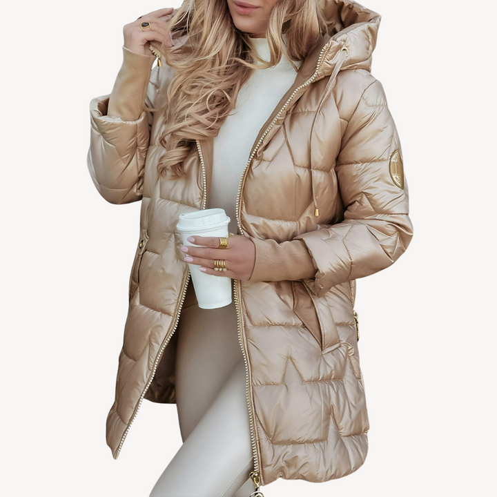 Women’s Hooded Mid-Length Puffer Coat | Loravelle