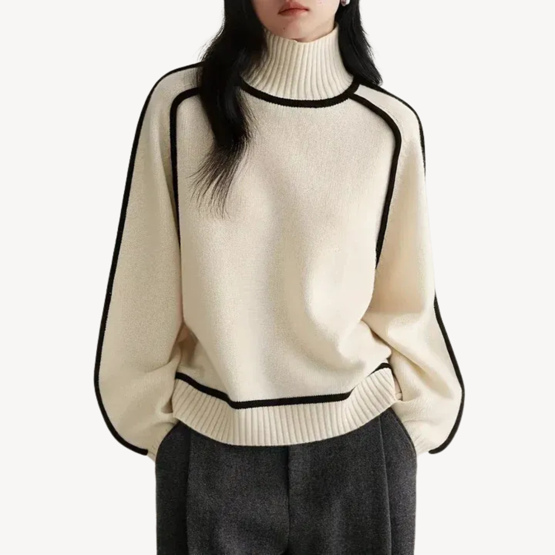 Patterned Turtleneck Sweater for Women | Loravelle