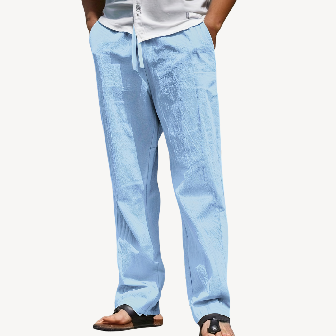 Men’s Linen Drawstring Pants – Casual Wide-Leg Trousers | Loravelle