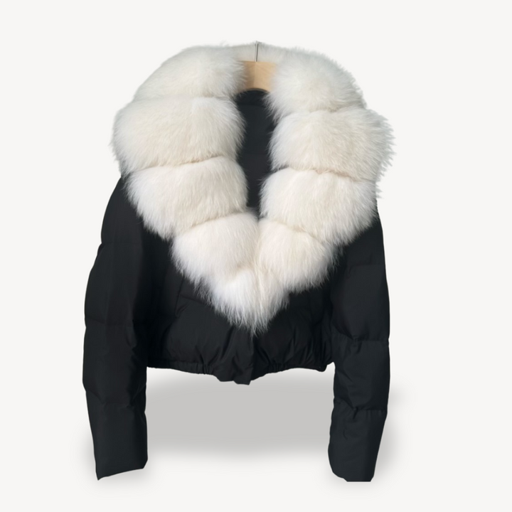 Winter Puffer Jacket with Faux Fur Collar for Women | Loravelle