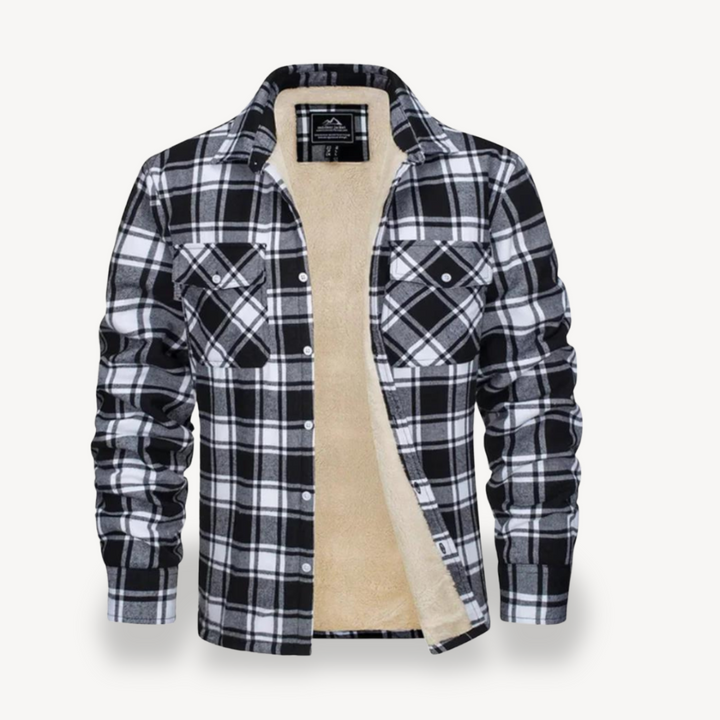 Men's Plaid Flannel Shirt with Sherpa Fleece Lining | Loravelle