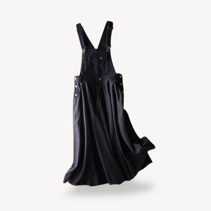 Women's Denim Overall Maxi Dress | Loravelle