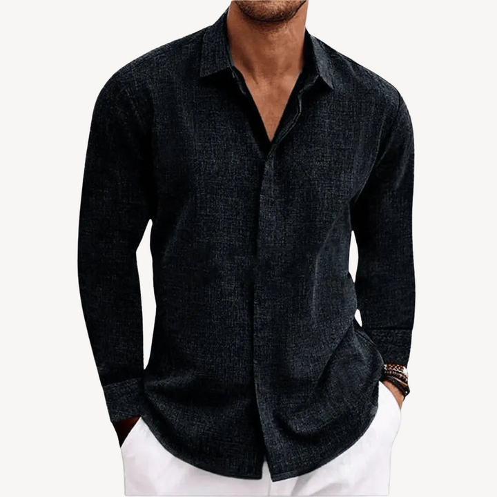 Men's Casual Linen Button-Down Shirt | Loravelle