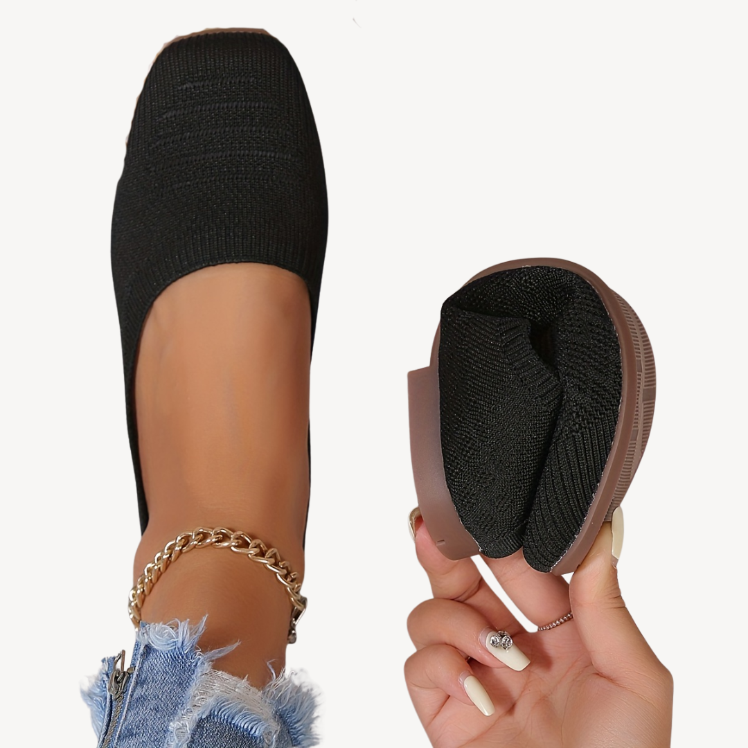 Women's Orthopedic Square Toe Flats | Loravelle