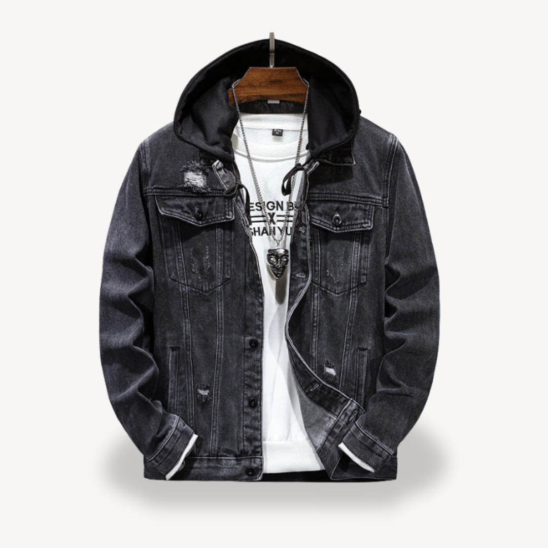 Denim Hoodie Jacket for Men | Loravelle