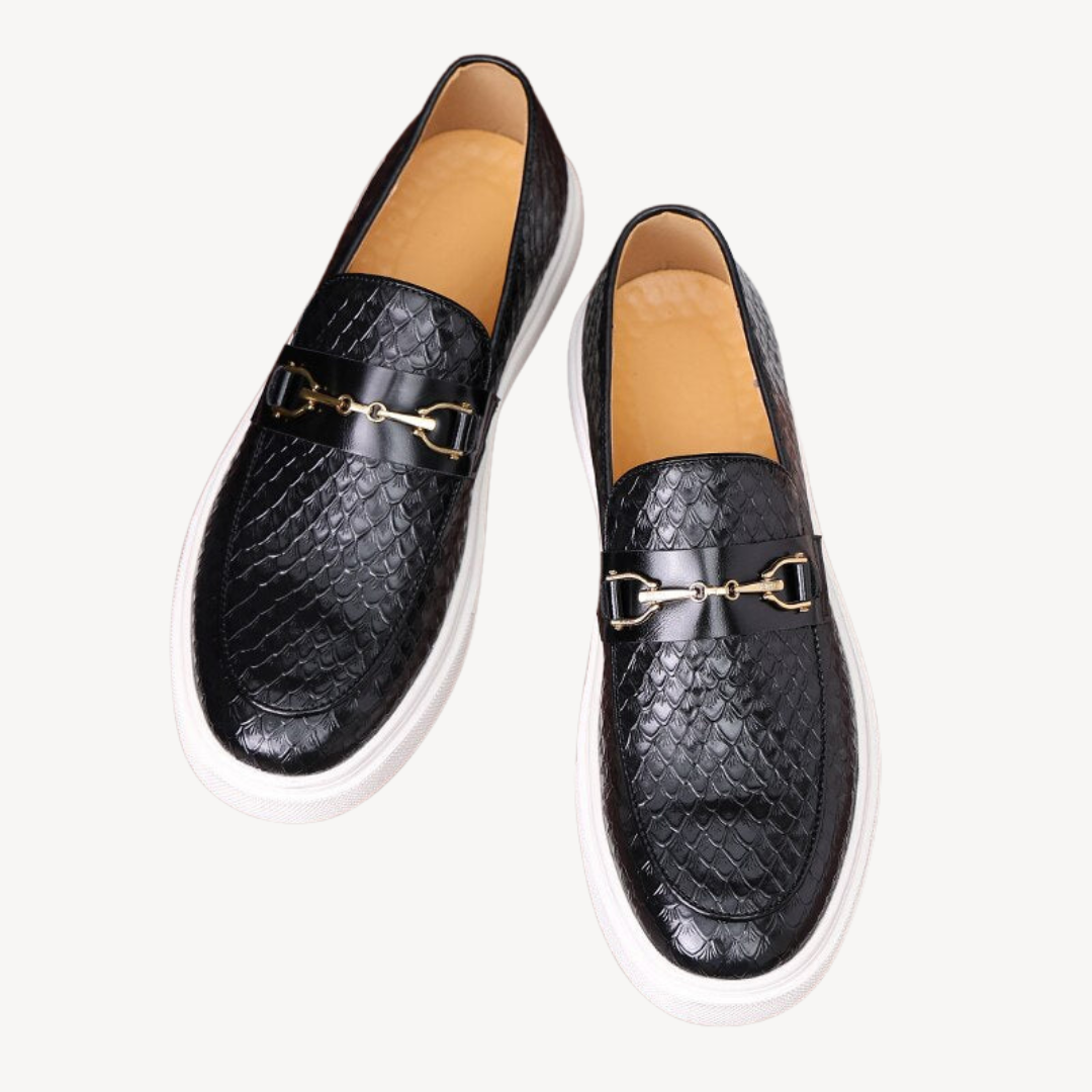 Men's Orthopedic Loafers with Crocodile Pattern | Loravelle