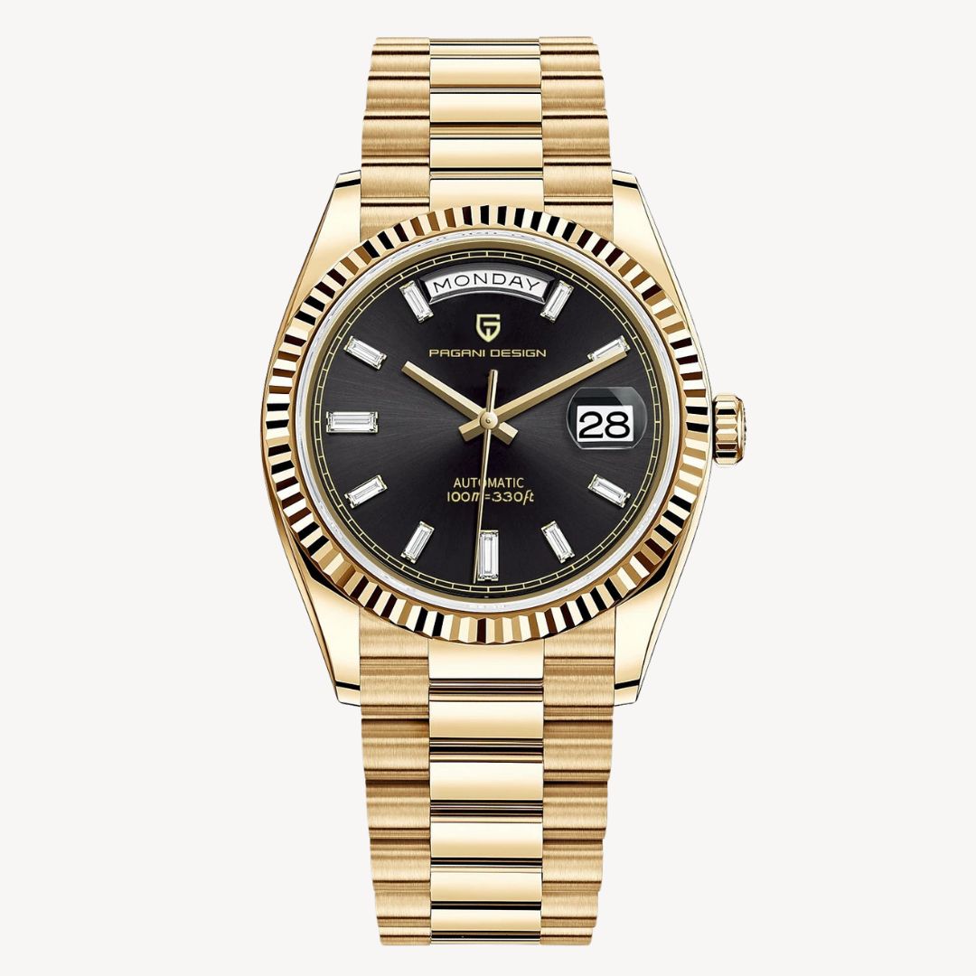 Steel Automatic Day-Date Watch Men | Loravelle