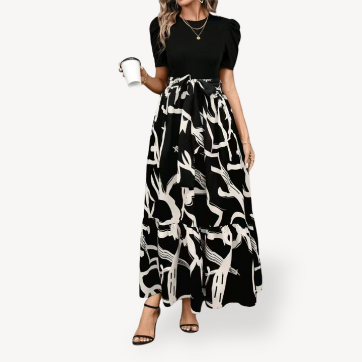Women’s Casual Maxi Dress Short Sleeve Belted | Loravelle