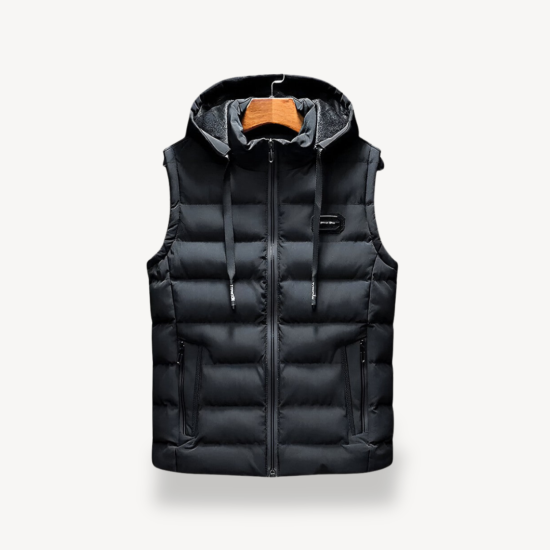 Men's Puffer Vest with Hood | Loravelle