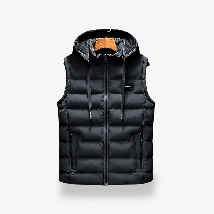 Men's Puffer Vest with Hood | Loravelle