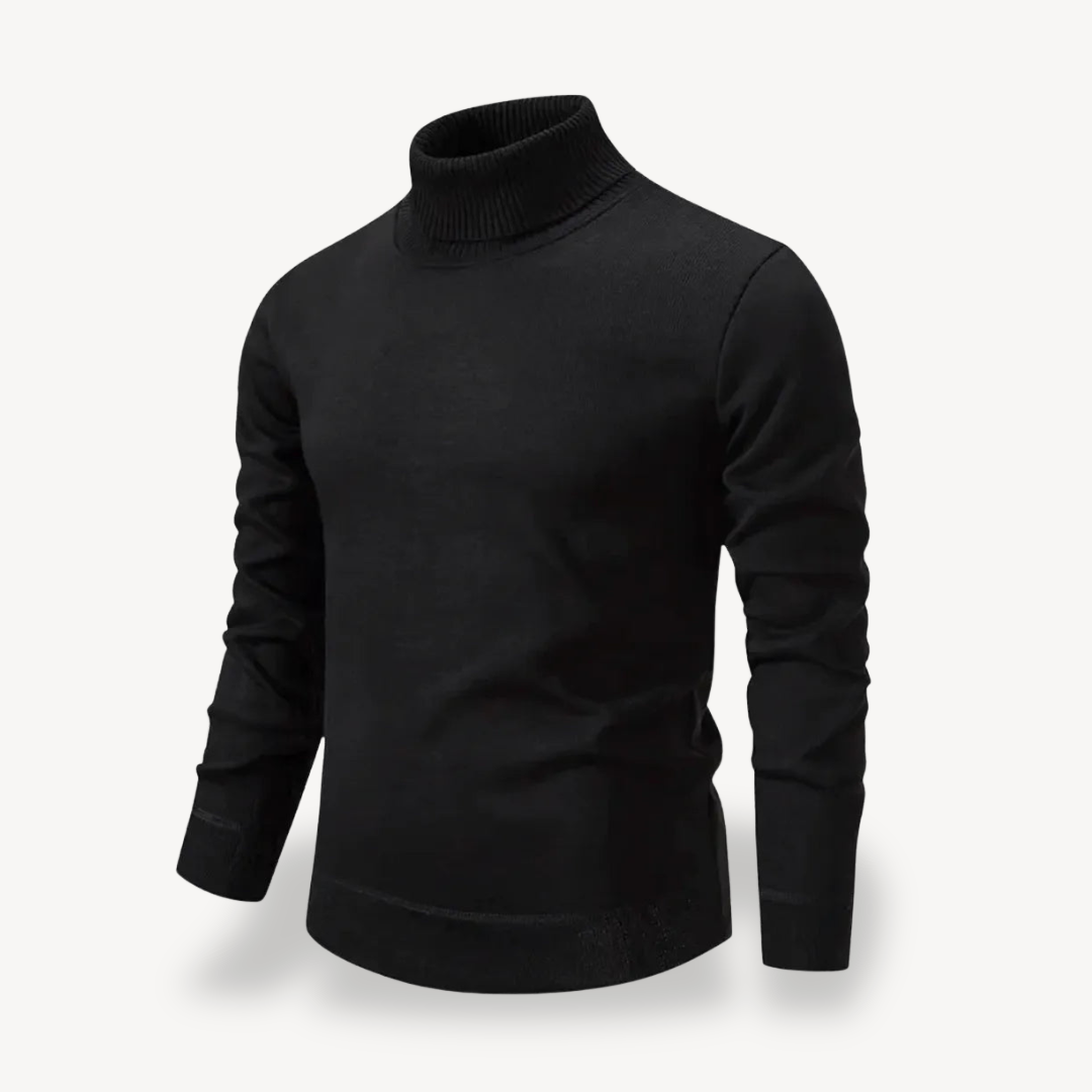 Men's Solid Turtleneck Sweater | Loravelle