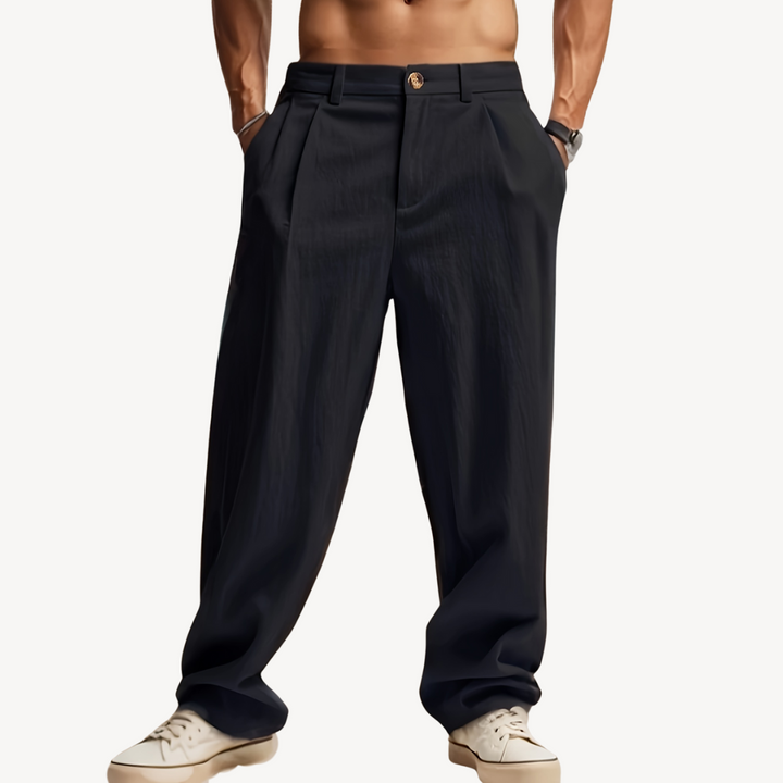 Men's Pleated Linen Pants - Comfortable & Stylish | Loravelle