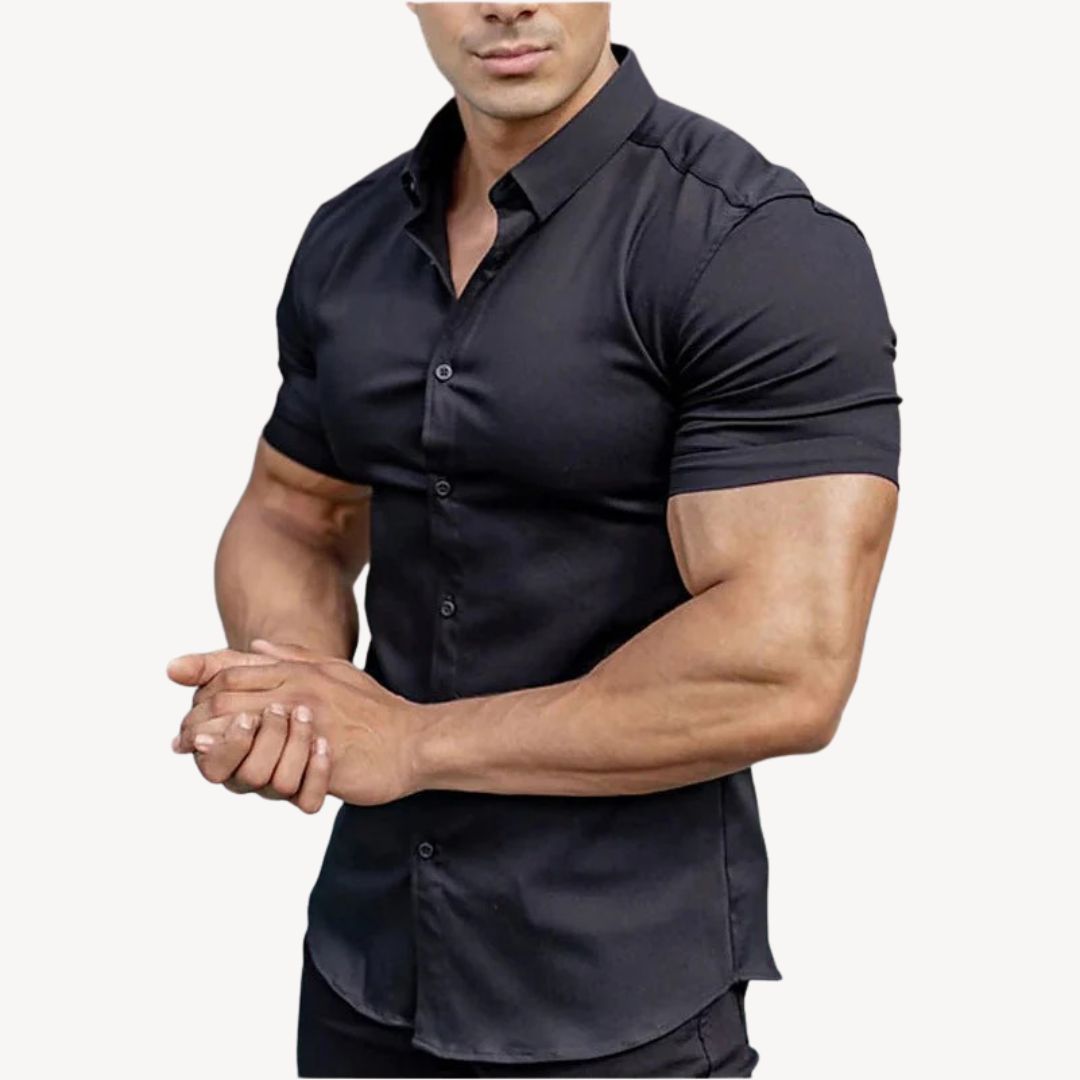 Men's Muscle Fit Cotton Spandex Shirt | Loravelle