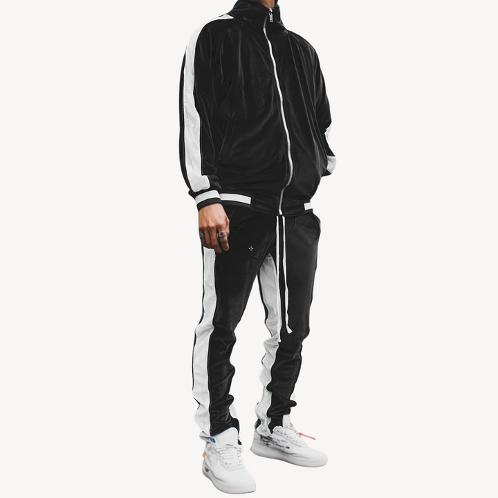 Men's Striped Tracksuit Two-Piece Set | Loravelle