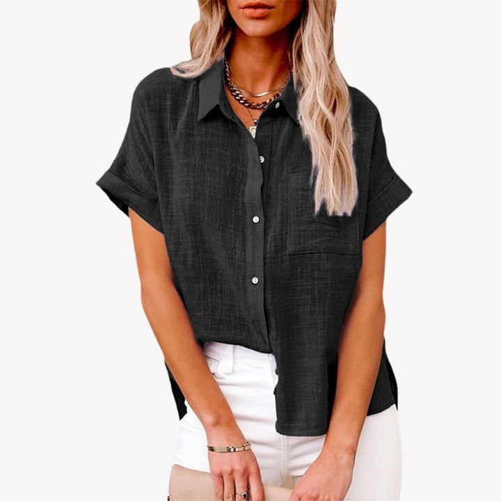 Women's Short Sleeve Linen Shirt | Loravelle