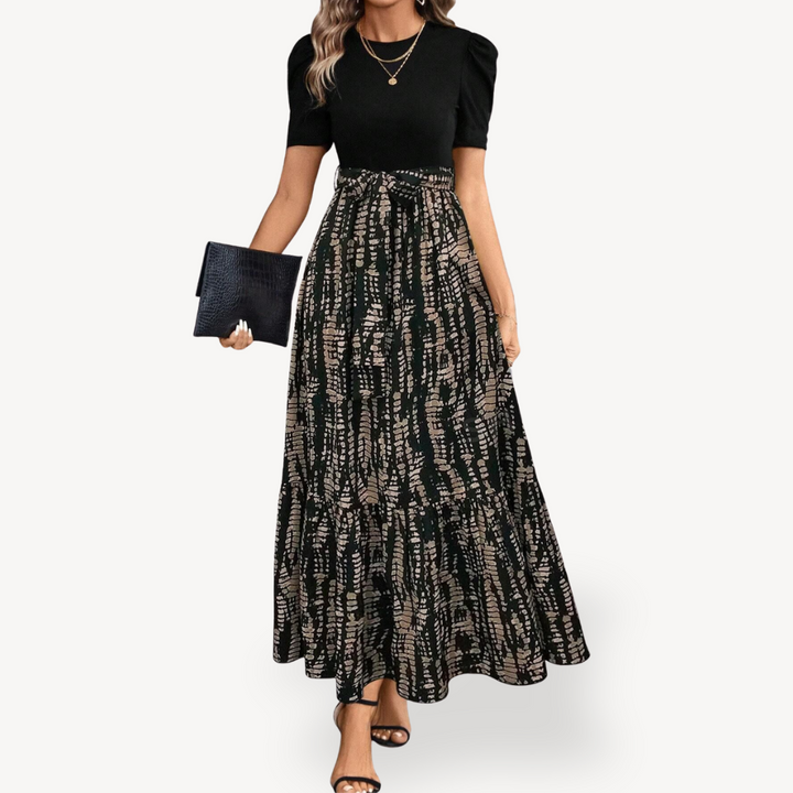 Women’s Casual Maxi Dress Short Sleeve Belted | Loravelle