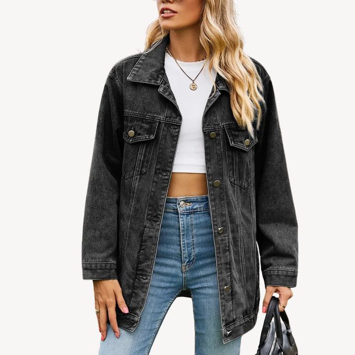 Denim Button-Up Jacket for Women | Loravelle