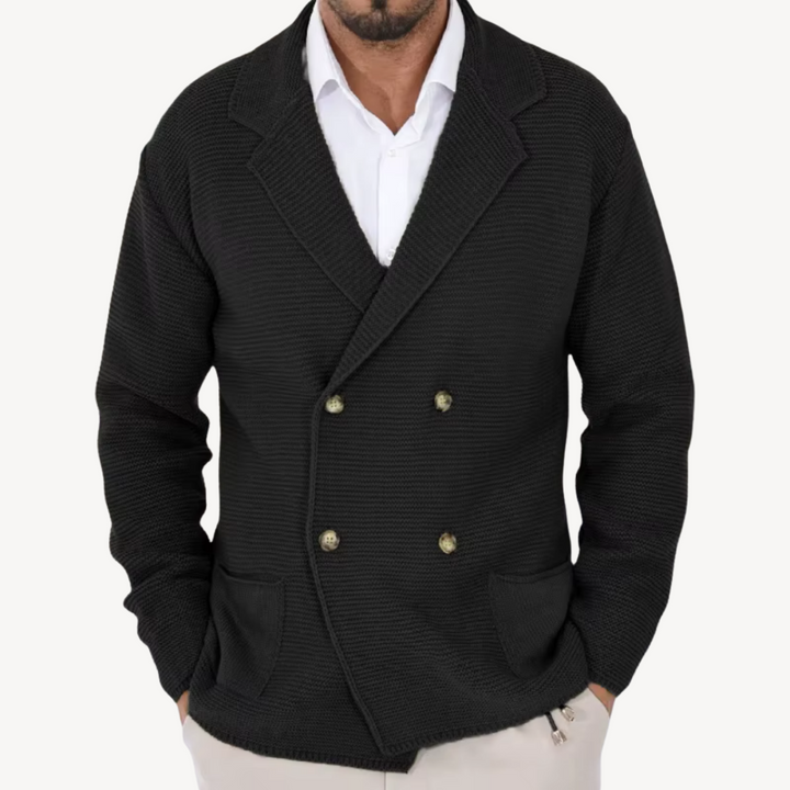 Double-Breasted Knit Cardigan for Men | Loravelle