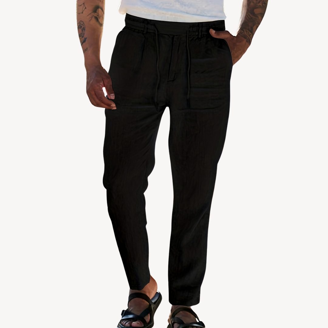 Men’s Linen Drawstring Pants – Casual Lightweight Trousers | Loravelle