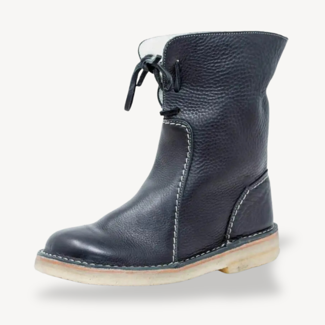 Orthopedic Adjustable Lace-Up Leather Ankle Boots | Loravelle