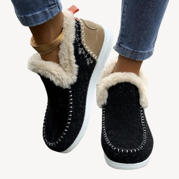 Fur-Lined Orthopedic Slip-On Shoes for Women | Loravelle