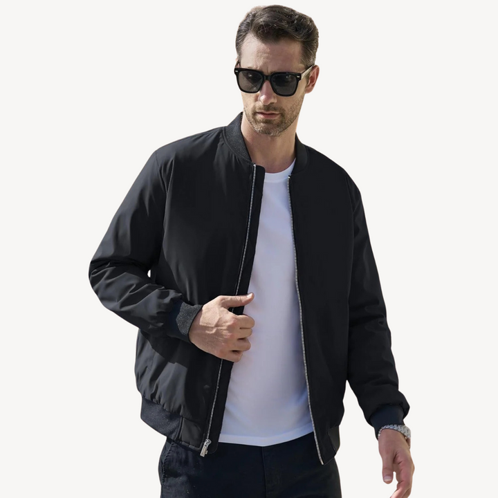 Men's Bomber Jacket with Quilted Lining | Loravelle