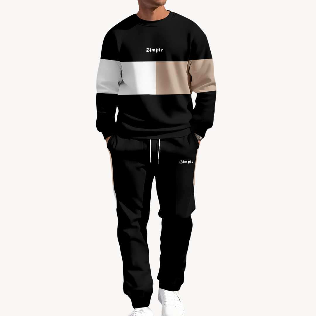 Men's Colorblock Puffer Jacket & Jogger Set | Loravelle