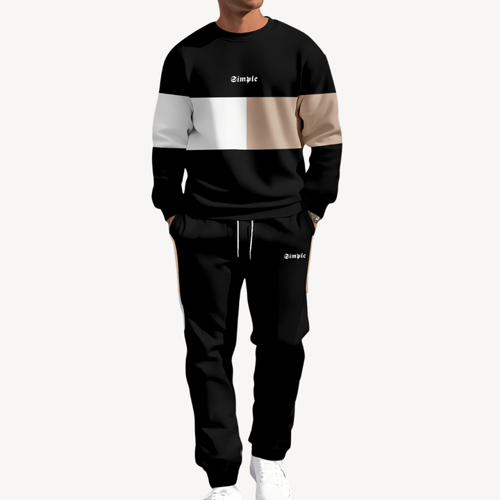 Men's Colorblock Puffer Jacket & Jogger Set | Loravelle