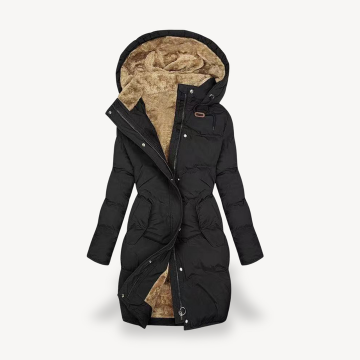 Women's Puffer Jacket with Faux Fur Lining | Loravelle