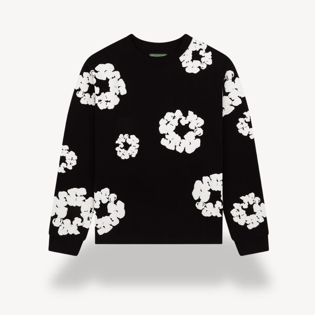 Cotton Wreath Floral Sweatshirt Unisex | Loravelle