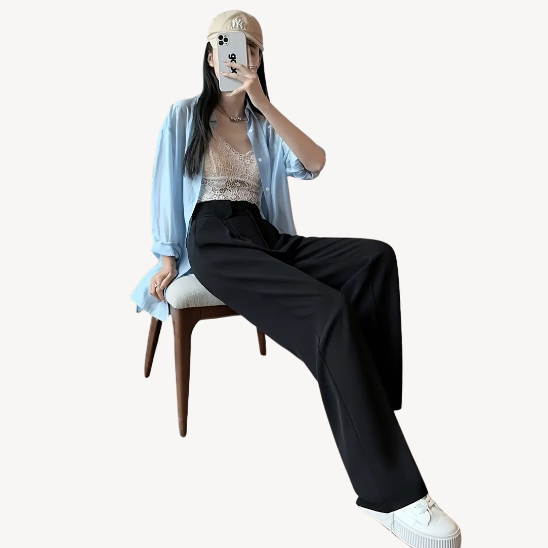 Wide-Leg Pleated Pants for Women | Loravelle