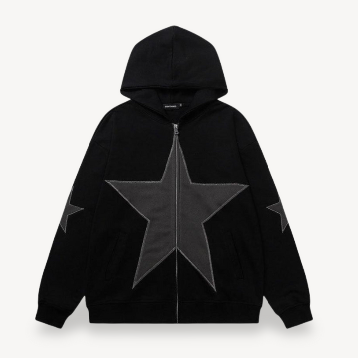 Men's Star Zip-Up Hoodie | Loravelle