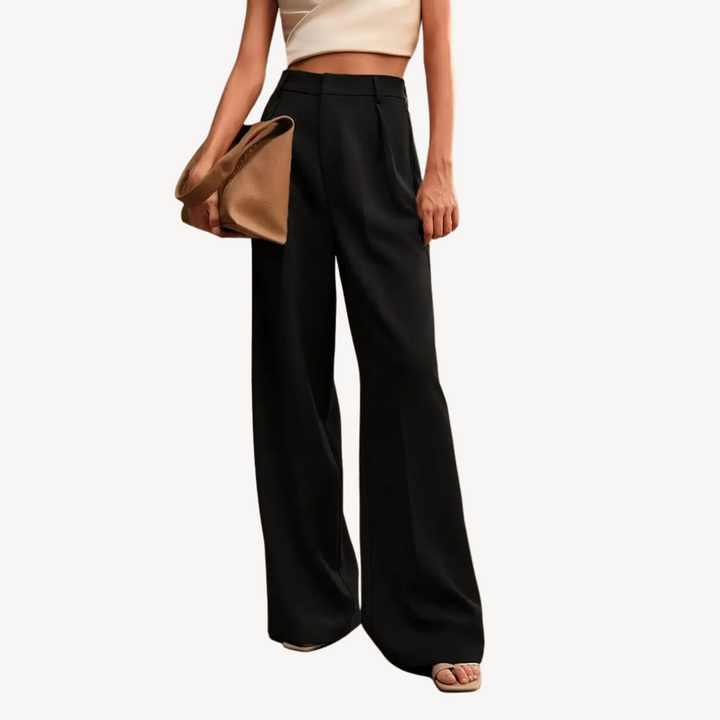 High-Waisted Pleated Trousers for Women | Loravelle