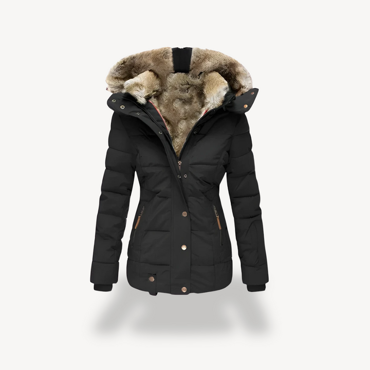 Women's Quilted Parka with Detachable Faux-Fur Hood | Loravelle