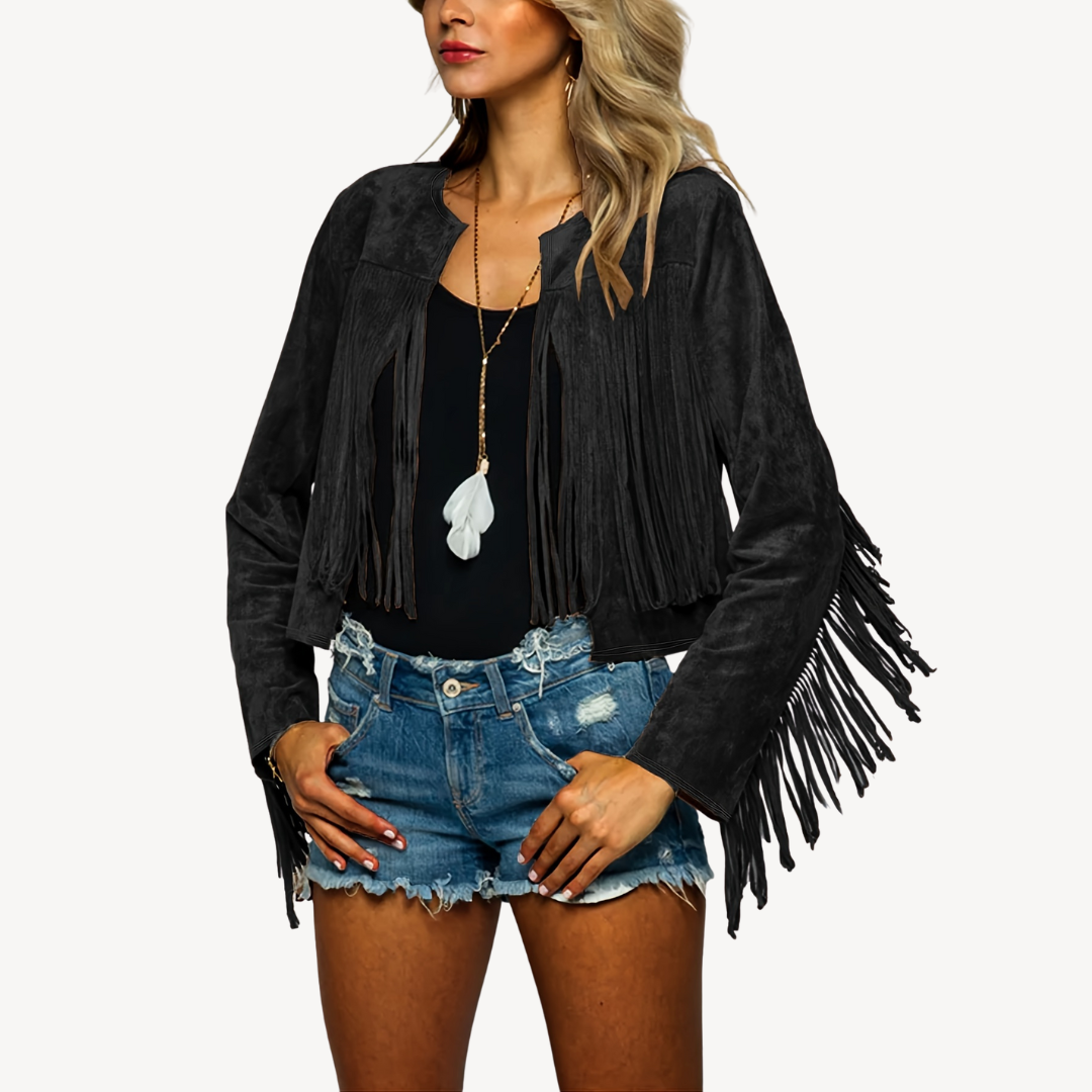 Women's Suede Fringe Jacket | Loravelle