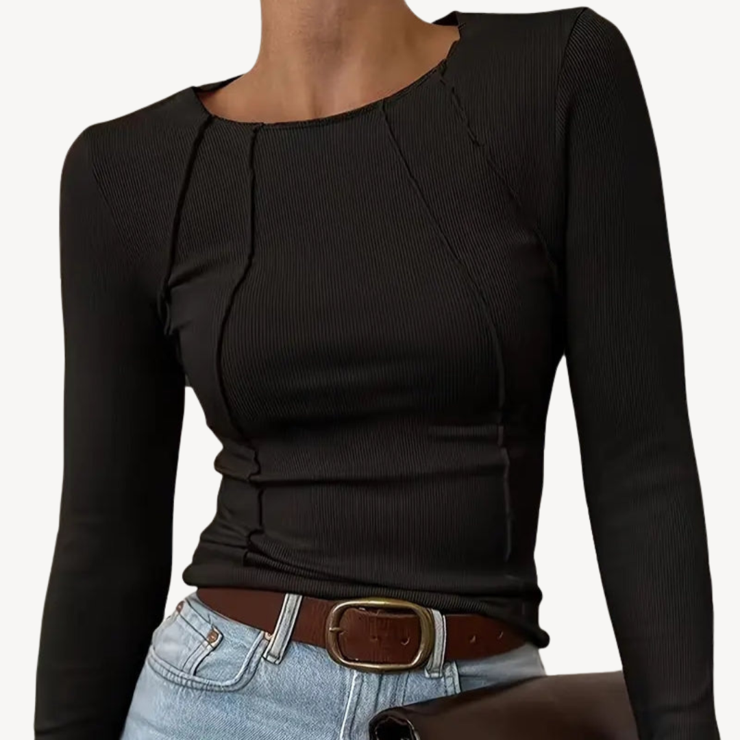 Women’s Ribbed Long-Sleeve Top | Loravelle