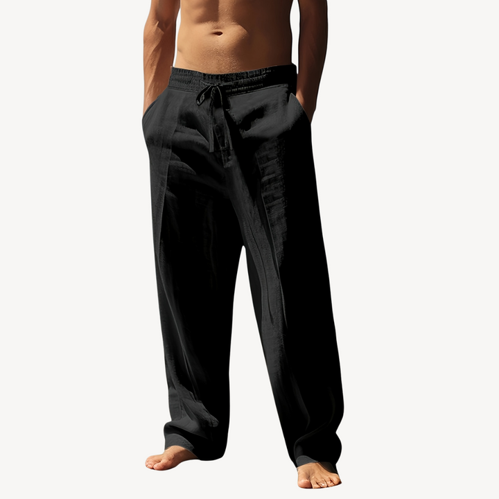 Men’s Linen Drawstring Pants – Casual Wide-Leg Trousers | Loravelle