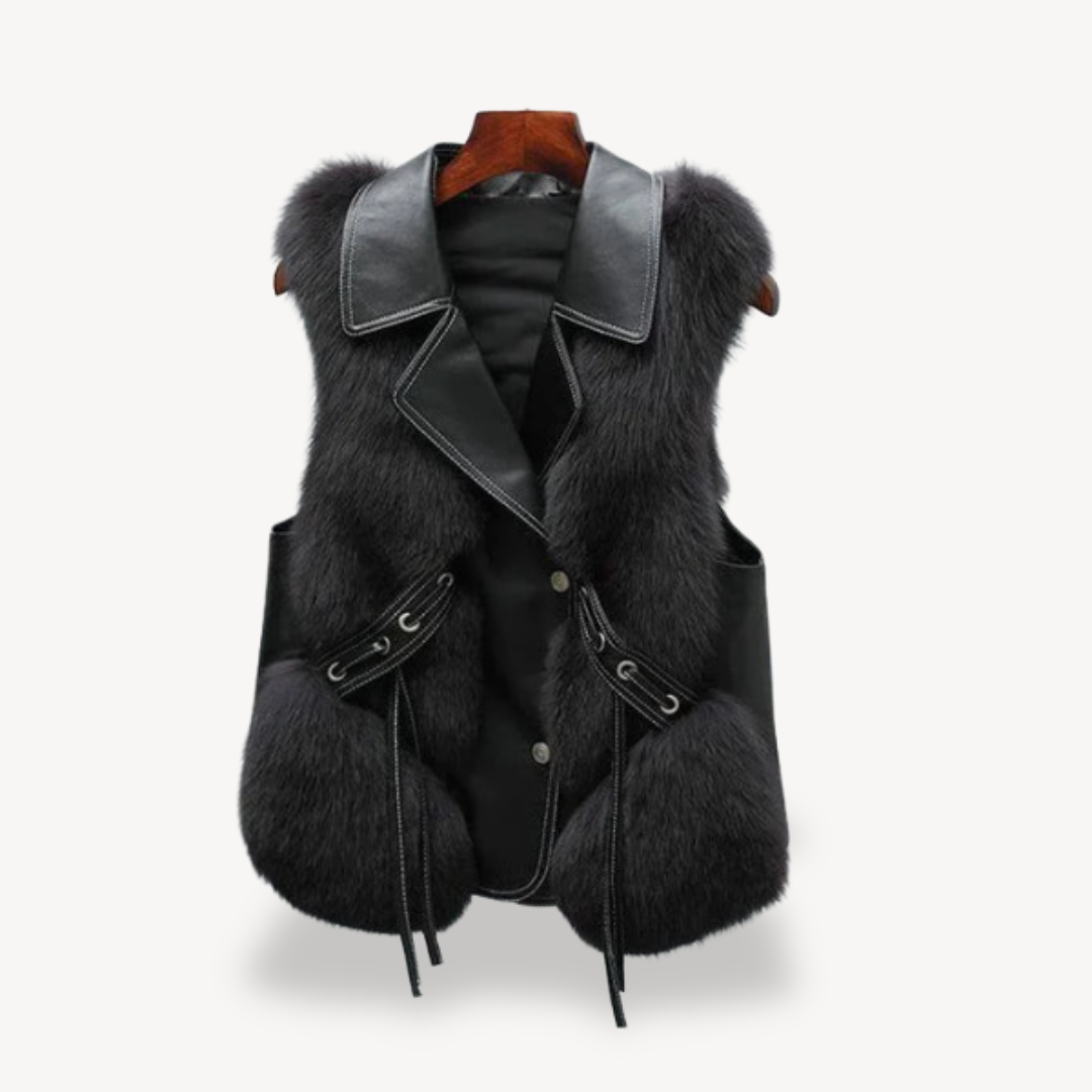 Faux Fur Leather Vest for Women | Loravelle
