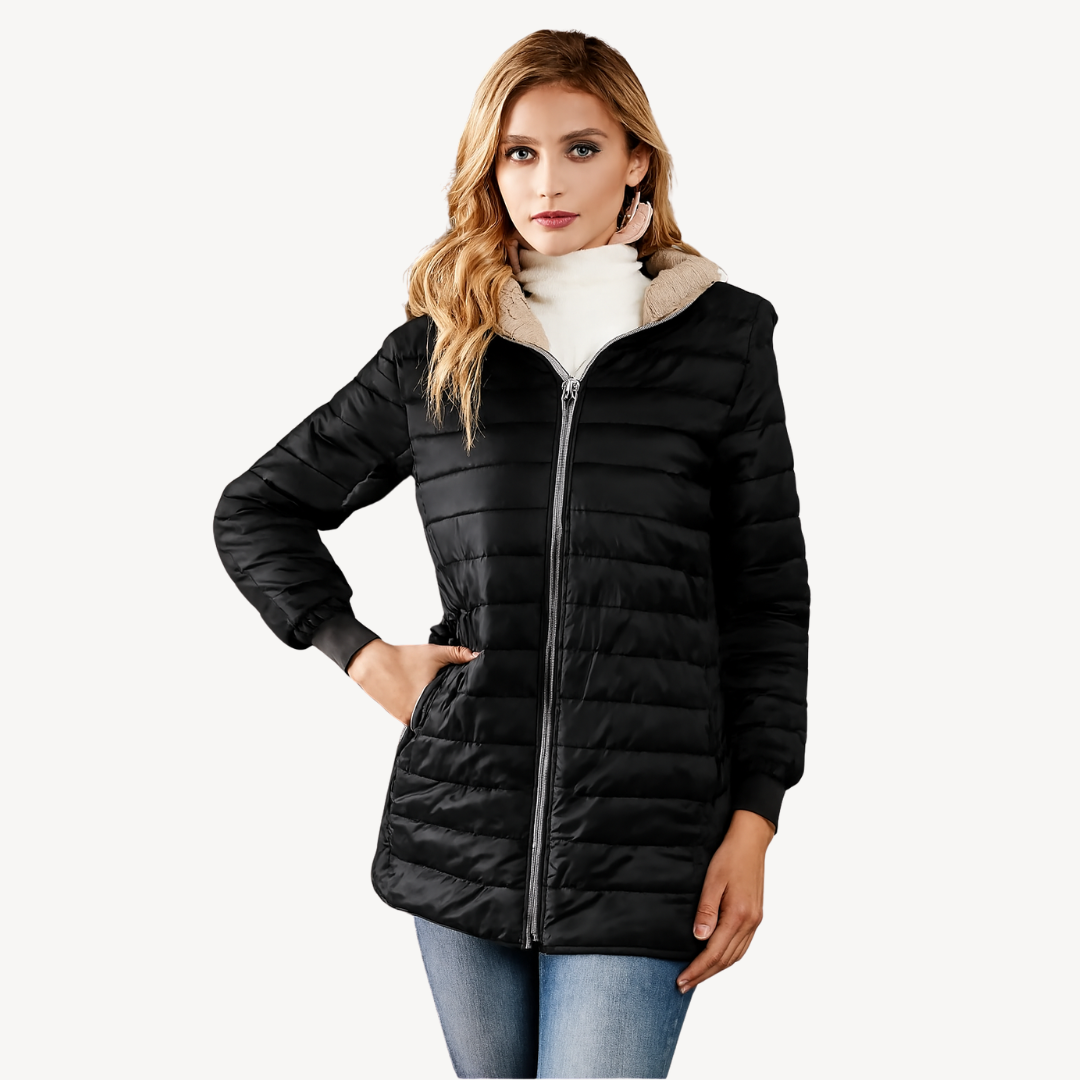 Women’s Faux Fur Lining Quilted Hooded Jacket | Loravelle
