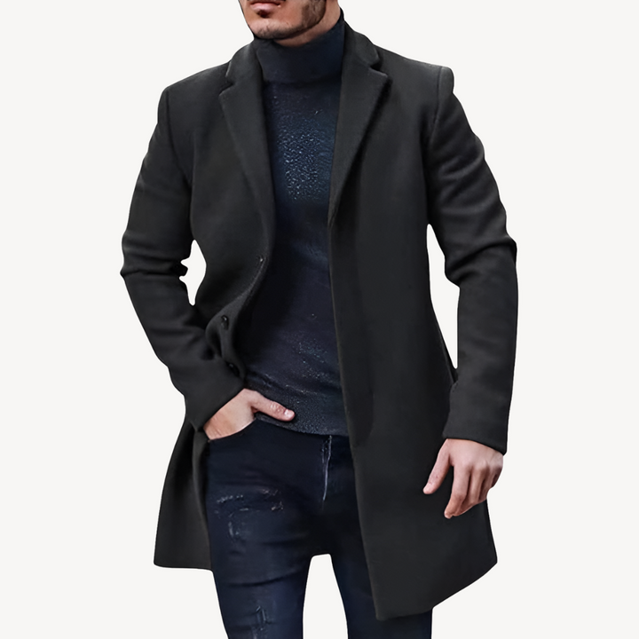 Men's Wool Blend Trench Coat | Loravelle
