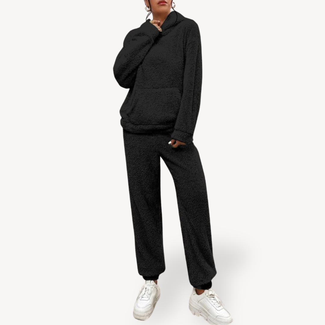 Women’s Plush Fleece Loungewear Set Hoodie | Loravelle