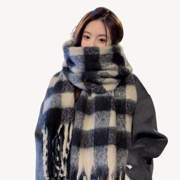 Plaid Woolen Scarf | Loravelle