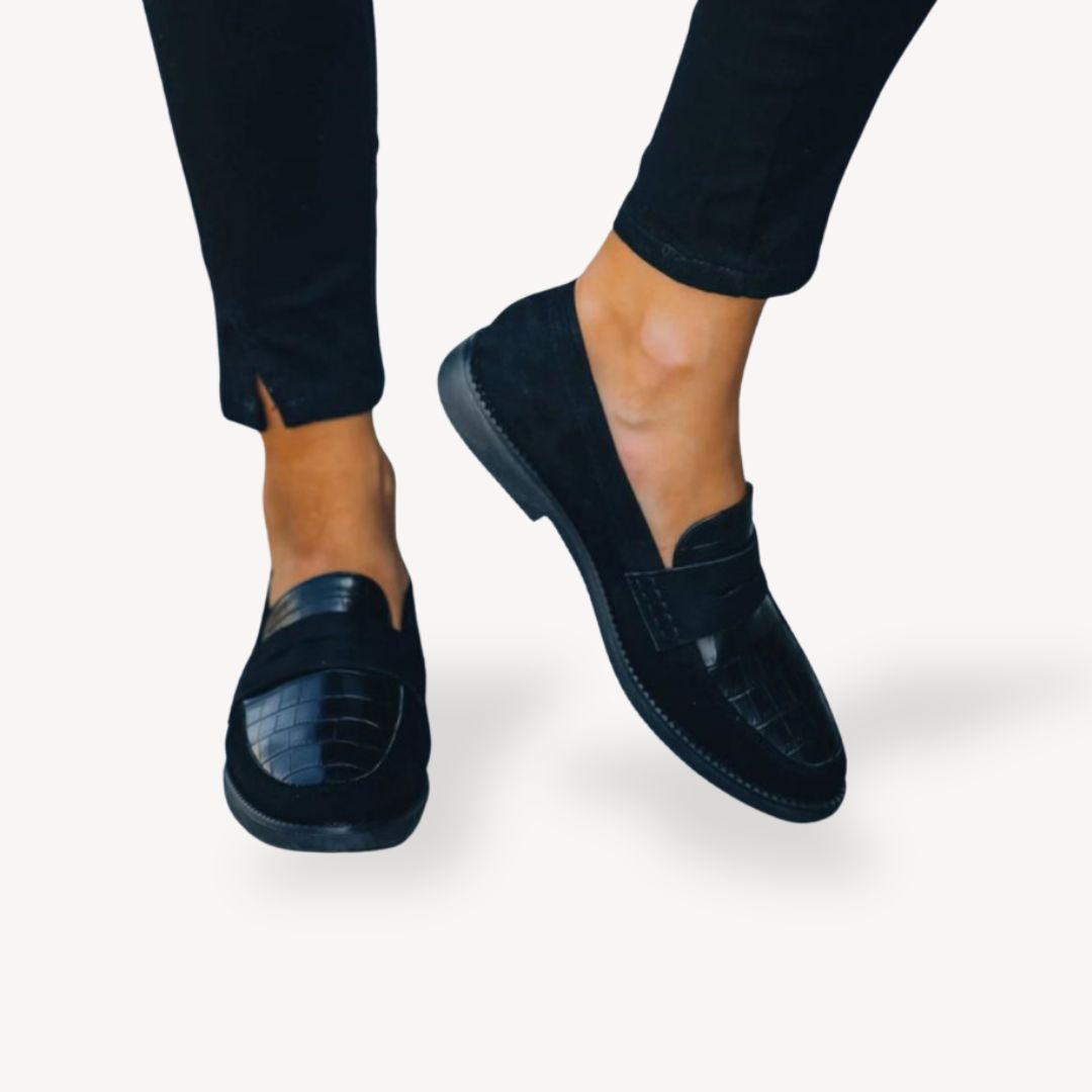 Suede Crocodile Orthopedic Loafers Women | Loravelle