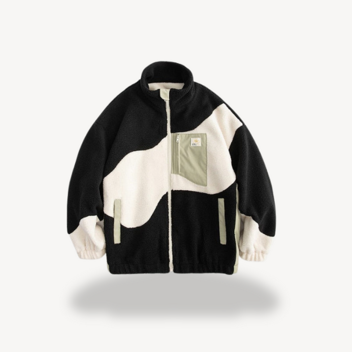 Men’s Colorblock Fleece Zip-Up Jacket | Loravelle