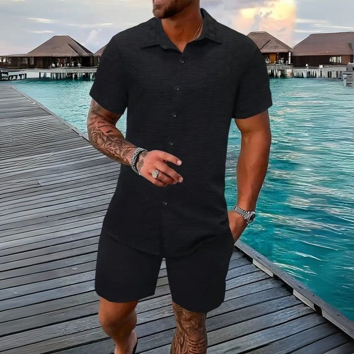Linen Short Sleeve Shirt Shorts Men | Loravelle