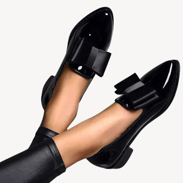 Patent Bow Orthopedic Loafers Women | Loravelle